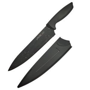 Home Hero 8-Inch Black Granite Chef Knife High Carbon Stainless Steel W/ Sheath